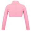 Loloda Kids Girls Turtleneck Long Sleeve Crop Top Dance Gymnastics Workout Athletic Shirt Sportswear Coral 10 Years view 2