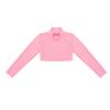 Loloda Kids Girls Turtleneck Long Sleeve Crop Top Dance Gymnastics Workout Athletic Shirt Sportswear Coral 10 Years view 3