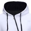 JEsilunmaMY Men's Asymmetric Zip Hoodies Long Sleeve Slim Fit Sweatshirt Jacket Color Block Soft Comfy Sportwear Outwear (White,3X-Large) view 3