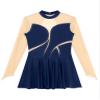 JanJean Women Stretchy Mesh Splice Long Sleeve Gymnastic Leotard Lyrical Dance Dress Figure Skating Dress C06 Large view 4