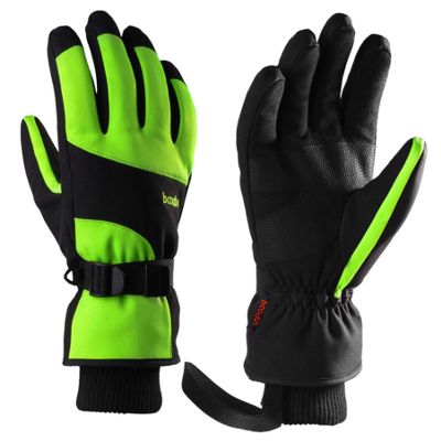 GIBZ Warm Winter Gloves Men and Women Windproof Cuff Ski Glove Breathable Sport Gloves Green Medium