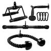 Yes4All Combo Double D Handle, Tricep Rope, Straight Bar & V Bar, Multi Cable Machine Accessories, Tricep Press Down & LAT Pulldown Attachments for Home Gym Set view 1