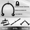 Yes4All Combo Double D Handle, Tricep Rope, Straight Bar & V Bar, Multi Cable Machine Accessories, Tricep Press Down & LAT Pulldown Attachments for Home Gym Set view 3