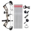 Compound Bow and Arrow Kit with All Accessory,CNC Milling Riser,USA Gordon Composites Limb,BCY String,19"-30" Draw Length,19-70Lbs Draw Weight,IBO 320fps for Hunting & Target (Camo) view 1