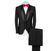 Men's Stage Suits Peak Lapel Dresses Tuxedo Suits Wedding Blazer Elegant Slim Fit Single Breasted Party Blazer (Black 1,Medium) view 1