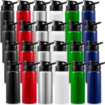 Foaincore 24 Pack Bulk Water Bottles 17 oz Aluminum Reusable Sports Bottles, Employee Appreciation Gifts for Team, Coworker, Staff, Office, Christian Charity Donation Supplies(Bright Colors)