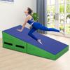 Gymnastics Mat 48x24 Inch Folding Incline Gymnastic Mat With Non-Slip Pvc Surface & Handles For Kids Home Training Exercise Gymnastics Mats For Tumbling,Tumbling Mats,Cheese Mat,Gymnastics Wedge Blue view 2