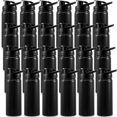 Foaincore 24 Pack Bulk Water Bottles 17 oz Aluminum Reusable Sports Bottles, Employee Appreciation Gifts for Team, Coworker, Staff, Office, Christian Charity Donation Supplies(Black)