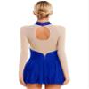 FEESHOW Women Figure Skating Dresses Glittery Rhinestone Lyrcial Dresses Contemporary Dance Costumes Uniforms #05-Royal Blue Large view 2