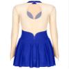 FEESHOW Women Figure Skating Dresses Glittery Rhinestone Lyrcial Dresses Contemporary Dance Costumes Uniforms #05-Royal Blue Large view 4