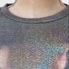 ZUYPSK Kids Boys Girls Shiny Metallic Loose T-Shirt Long Sleeve Tops for Stage Performance Party Costume Dancewear (Black, 4-5) view 2