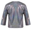 ZUYPSK Kids Boys Girls Shiny Metallic Loose T-Shirt Long Sleeve Tops for Stage Performance Party Costume Dancewear (Black, 4-5) view 4