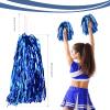 DILIBRA 24 Pcs Metallic Cheerleading Pom Poms, Cheerleaders Cheer Pom Poms with Baton Handle, Cheering Squad Hand Flower for Adults Kids Team Spirit Sports Game Dancing Party view 2