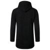 Winter Jackets For Men, Mens Fashion Jackets And Coats Men Jacket Snowboard Plaid Men's Medium Long Coat Hooded Plush Knitting Drawstring Coat Sweater Warm Solid Color Jackets (4XL, Black) view 3