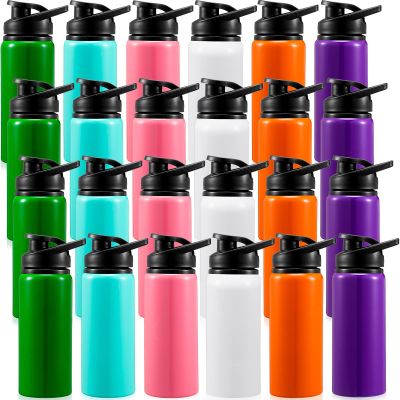 Foaincore 24 Pack Bulk Water Bottles 17 oz Aluminum Reusable Sports Bottles, Employee Appreciation Gifts for Team, Coworker, Staff, Office, Christian Charity Donation Supplies(Multicolor)