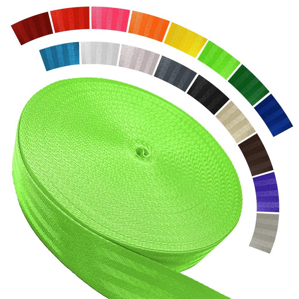 WEBSUKA Polyester Webbing Strap 16+Colors  1"&1.5"&1.9"  16.5 25 33 55 Yards Heavy Duty Webbing Roll, Flat Webbing Strap for Indoor&Outdoor Gear, Climbing, DIY Crafting, Repairing 1.5" 16.5yards
