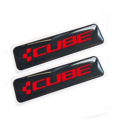 10pcs For CUBE Bike Stickers Frame Cycle Bicycle 3D Gel Decal Sticker Badges (Red)