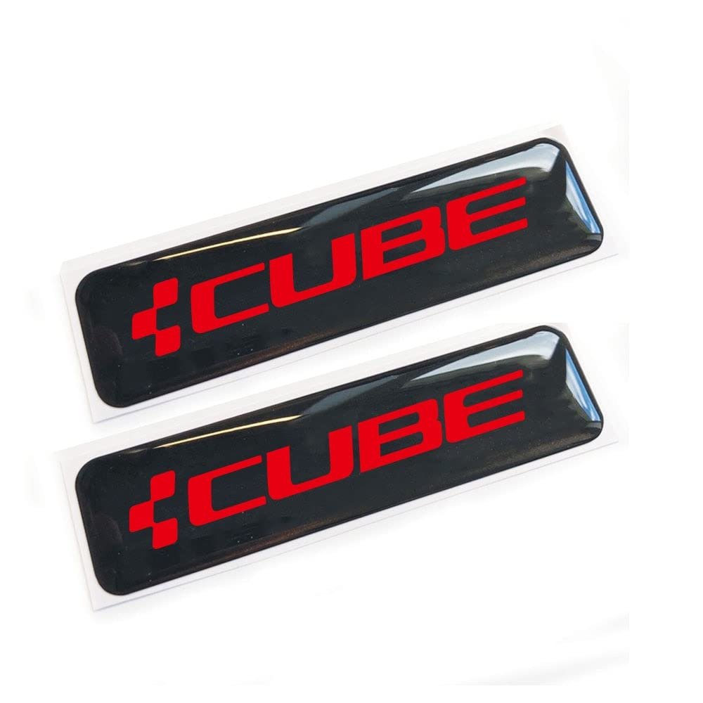 10pcs For CUBE Bike Stickers Frame Cycle Bicycle 3D Gel Decal Sticker Badges (Red)
