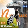 NINEMAX UV Potection Golf Umbrella, 68 Inch UV Umbrellas for Sun Blocking Large Windproof for Rain (Sliver Black) view 2