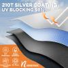 NINEMAX UV Potection Golf Umbrella, 68 Inch UV Umbrellas for Sun Blocking Large Windproof for Rain (Sliver Black) view 4