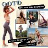 4 Pack Capri Leggings for Women L-XL High Waisted Tummy Control Butt Lifting Soft Workout No See-Thru Yoga Pants Workout Running Athletic 3/4 Black Red Blue Grey Capris Seniors Summer Tights view 3