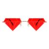 ailov Unique Diamond Rimless Trendy Sunglasses for Men Women UV400 Funky Harry Fashion Glasses (Red) view 1