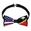 American and Saint Kitts Nevis Flag Men's Elegant Pre-Tied Bow Ties with Adjustable Neck Band Bowties view 4