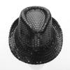 renvena Kids Boys Girls Sequins Dancing Accessories Adjustable Necktie + Pre-tied Bowtie + Fedora Hat Black One Size view 3