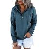 PBNBP Long Sleeve Solid Color Hoodies for Teen Girls Buttons Kangaroo Pockets Hooded Basic Fall Tops Pullover Daily Wear Loose Fit Sweatshirts Sudaderas view 1