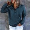 PBNBP Long Sleeve Solid Color Hoodies for Teen Girls Buttons Kangaroo Pockets Hooded Basic Fall Tops Pullover Daily Wear Loose Fit Sweatshirts Sudaderas view 2