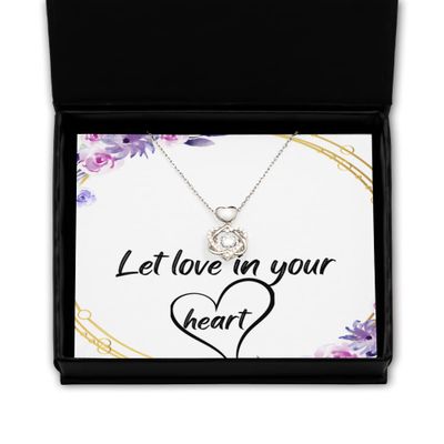 Heart Knot Silver Necklace Love Necklace, Love Gifts, Romantic Jewelry, I Love You Gift for Her, Valentines Day Gifts