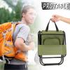 Jerify 2 Pcs Fishing Chair with Cooler Bag Multi-Function Foldable Compact Fishing Stool Hunting Chair Portable Backrest Stool with Folding Backpack for Finishing Camping Hunting Travel(Green) view 2