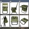 Jerify 2 Pcs Fishing Chair with Cooler Bag Multi-Function Foldable Compact Fishing Stool Hunting Chair Portable Backrest Stool with Folding Backpack for Finishing Camping Hunting Travel(Green) view 4