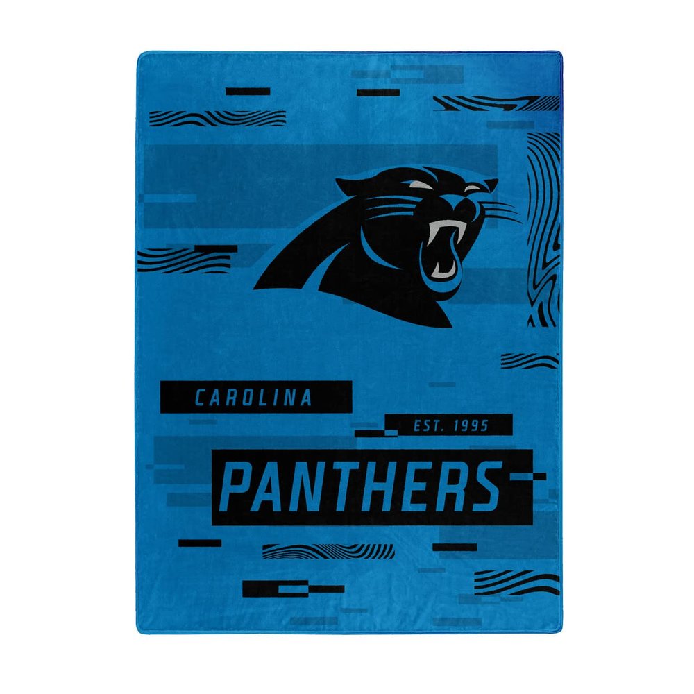 Northwest NFL Digitize Design Plush Raschel Thow Blanket, 60"x80" (Carolina Panthers)