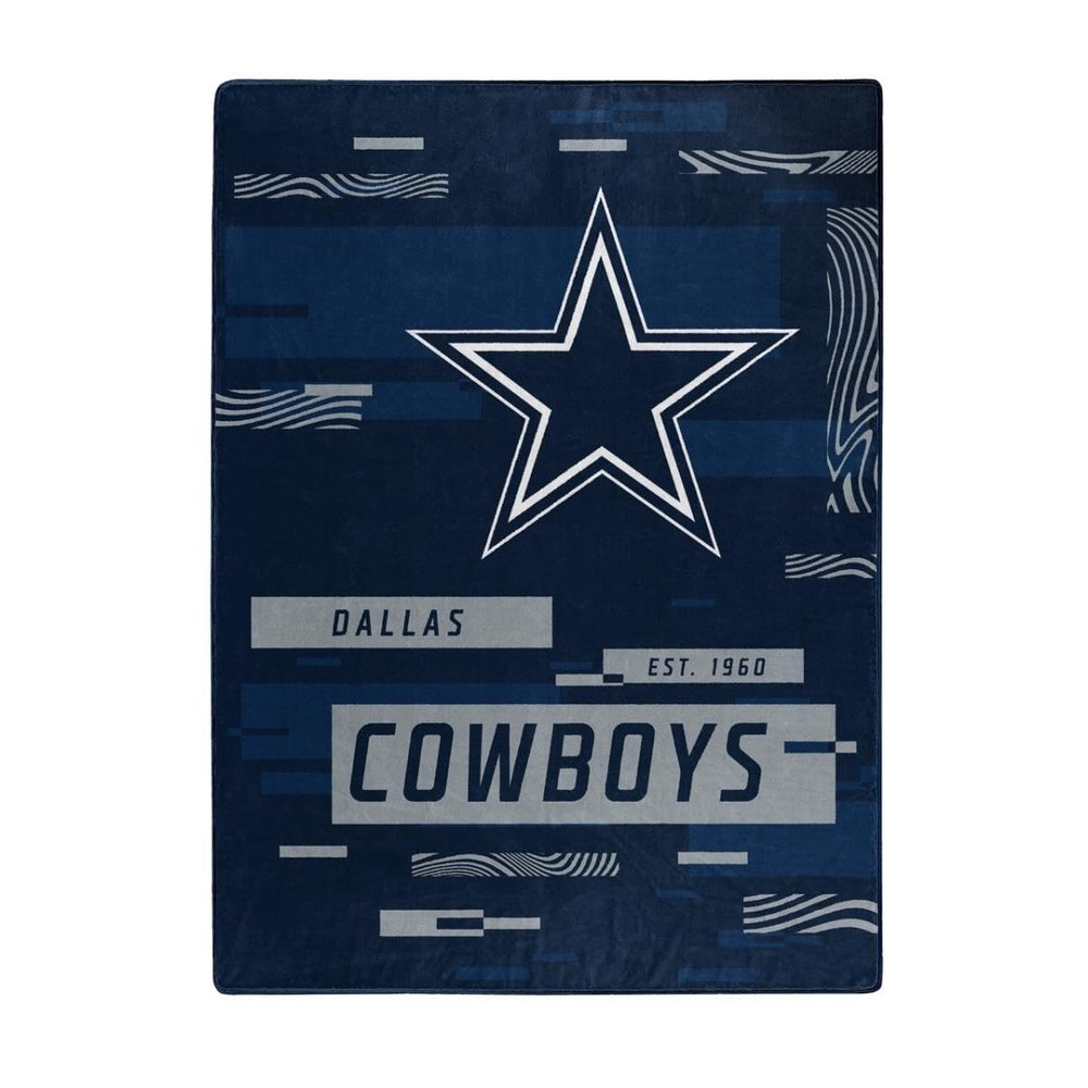 NORTHWEST ENTERPRISES NFL Digitize Design Plush Raschel Thow Blanket, 60"x80" (Dallas Cowboys)