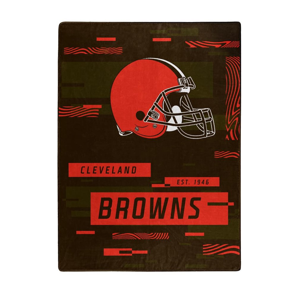 Northwest Enterprises NFL Digitize Design Plush Raschel Throw Blanket, 60"x80" (Cleveland Browns)