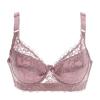 Deep V Bras Sexy Thin lace Cup Surface Ultra Thin Lining Breathable New Perspective Bra Embroidery Floral Bralette Plus Size (Size : 42C, Color : Purple) view 1