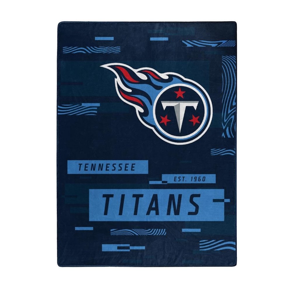 NORTHWEST ENTERPRISES NFL Digitize Design Plush Raschel Thow Blanket, 60"x80" (Tennessee Titans)