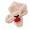Yizelli Kids Winter Plush Scarf Cross Collar Fluffy Shawl Wrap Faux Fur Neck Warmer for 1-10 Years Old Girls Boys (Beige) view 1