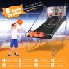 Goplus Foldable Dual Shot Basketball Arcade Game, Basketball Hoop Game w/Electronic Scoring, 8 Game Modes, 4 Balls, Indoor Outdoor Electronic Basketball Game Machine for Kids Adults (Black) view 2
