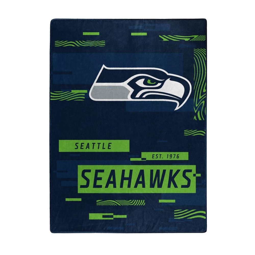 Northwest Enterprises NFL Digitize Design Plush Raschel Thow Blanket, 60"x80" (Seattle Seahawks)