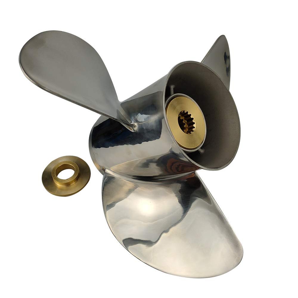 Propeller 13 7/8x15 for Johnson Outboard 3 Blades Stainless Steel Prop 13 Tooth RH 13.9x15
