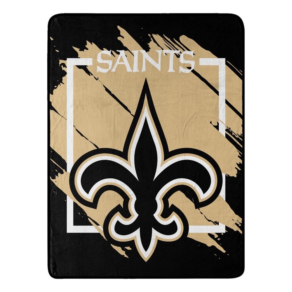 NORTHWEST ENTERPRISES NFL 46x60 Dimensional Design Micro Raschel Throw Blanket (New Orleans Saints)