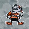 Antigua Men's Gray Cleveland Browns Brigade Throwback Quarter-Zip Top view 4