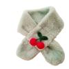 Yizelli Kids Winter Plush Scarf Cross Collar Fluffy Shawl Wrap Faux Fur Neck Warmer for 1-10 Years Old Girls Boys (Light Green) view 1