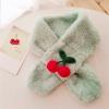 Yizelli Kids Winter Plush Scarf Cross Collar Fluffy Shawl Wrap Faux Fur Neck Warmer for 1-10 Years Old Girls Boys (Light Green) view 4