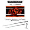 College Flags & Banners Co. Oklahoma State Cowboys OSU Stripes Flag with Pole and Bracket Holder University Set view 2