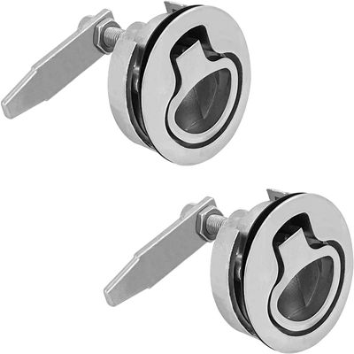 2 Pcs Marine Grade Stainless Steel Floor Buckle Hatch Latch, Flush Turning Lift Handle Floor Buckle Recessed Hatch (Keyless)