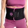 ActiveGear Waist Trainer for Women & Men - Sweat Band Waist Trimmer Belt for a Toned Look - Reinforced Trim and Hook & Loop Closure (Pink Hem, Large: 9 x 46) view 1