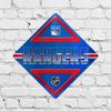 Rico Industries NHL New York Rangers Metal Crossing Sing - Home Decore Perfect for Bed Room, Man Cave, Garage, Silver, 12.25" x 12.25" view 2